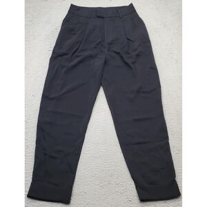 BB Dakota Jogger Pants Women's 2 Black Slash Pocket Pleated Front Cuffed